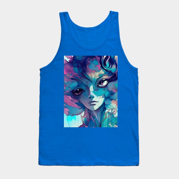 Fantastical Manga Flower Girl Tank Top by Chance Two Designs